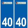 40 Amou autocollant plaque logo stickers département ville