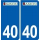 40 Amou autocollant plaque logo stickers département ville
