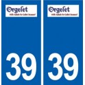 39 Orgelet  autocollant plaque blason logo stickers département 