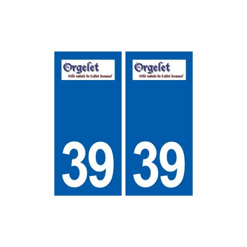 39 Orgelet  autocollant plaque blason logo stickers département 
