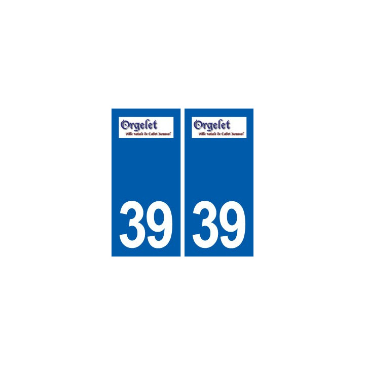 39 Orgelet  autocollant plaque blason logo stickers département 