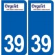 39 Orgelet  autocollant plaque blason logo stickers département 