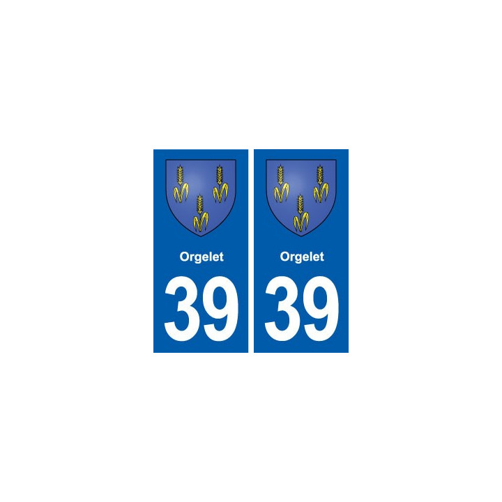 39 Orgelet autocollant plaque blason stickers département