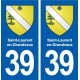 39 Saint-Laurent-en-Grandvaux aufkleber platte wappen-sticker abteilung
