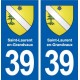 39 Saint-Laurent-en-Grandvaux  autocollant plaque blason stickers département