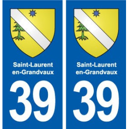 39 Saint-Laurent-en-Grandvaux  autocollant plaque blason stickers département