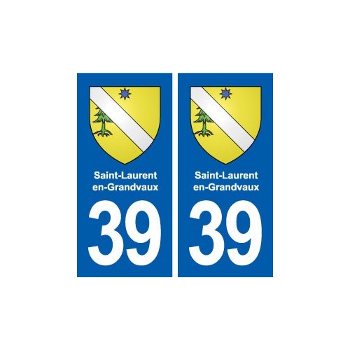 39 Saint-Laurent-en-Grandvaux  autocollant plaque blason stickers département