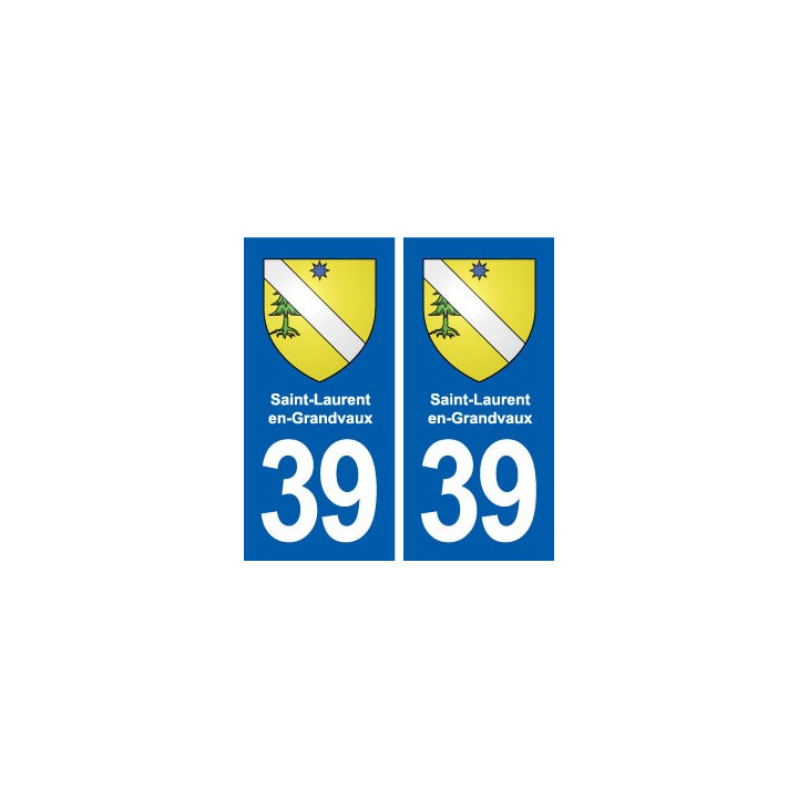 39 Saint-Laurent-en-Grandvaux  autocollant plaque blason stickers département