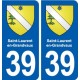 39 Saint-Laurent-en-Grandvaux  autocollant plaque blason stickers département