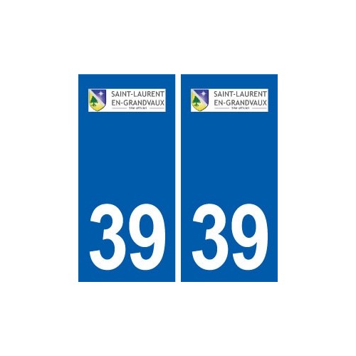 39 Saint-Laurent-en-Grandvaux autocollant plaque logo stickers département