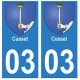 03 Cusset ville autocollant plaque