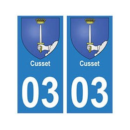 03 Cusset ville autocollant plaque