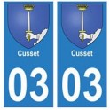 03 Cusset ville autocollant plaque