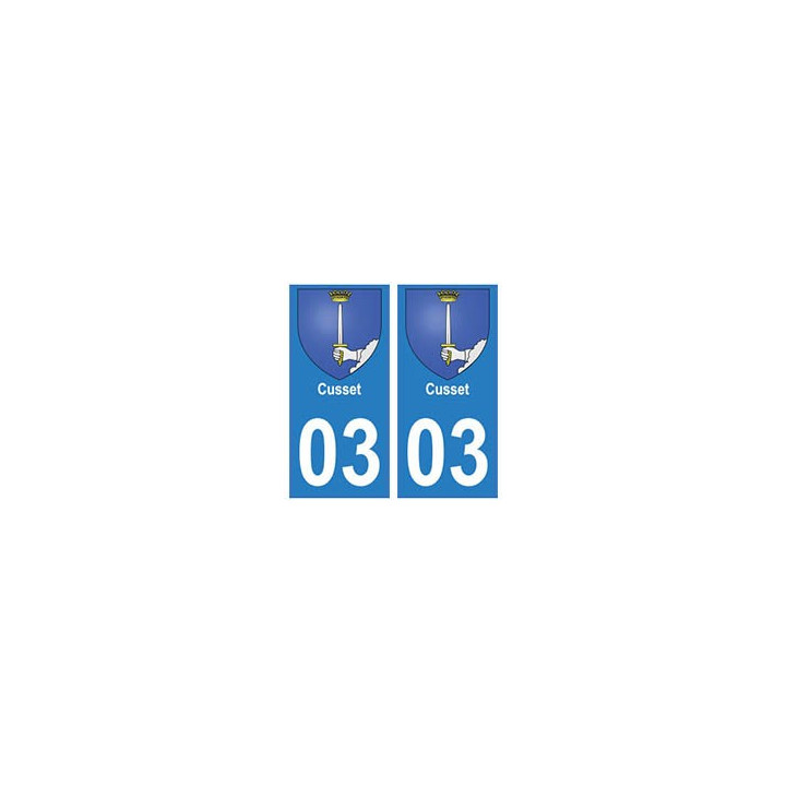 03 Cusset ville autocollant plaque