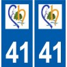 41 41Chouzy-sur-Cisse  logo ville autocollant plaque stickers département ville