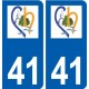 41 41Chouzy-sur-Cisse  logo ville autocollant plaque stickers département ville
