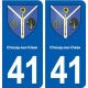 41 Chouzy-sur-Cisse blason ville autocollant plaque stickers département ville