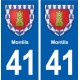 41 Montils  blason ville autocollant plaque stickers département ville