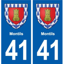 41 Montils  blason ville autocollant plaque stickers département ville