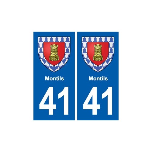 41 Montils  blason ville autocollant plaque stickers département ville