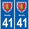 41 Montils  blason ville autocollant plaque stickers département ville