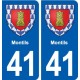 41 Montils  blason ville autocollant plaque stickers département ville