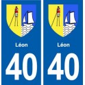 40 Léon autocollant plaque blason stickers département ville