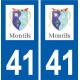 41 Montils logo ville autocollant plaque stickers département ville