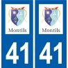 41 Montils logo ville autocollant plaque stickers département ville