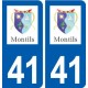 41 Montils logo ville autocollant plaque stickers département ville