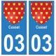03 Cusset ville autocollant plaque