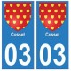 03 Cusset ville autocollant plaque