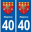 40 Magescq autocollant plaque blason stickers département ville