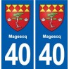 40 Magescq autocollant plaque blason stickers département ville