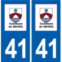 41 Naveil logo ville autocollant plaque stickers département ville
