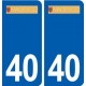 40 Magescq autocollant plaque logo stickers département ville