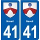 41  Naveil blason ville autocollant plaque stickers département ville
