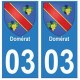 03 Domérat ville autocollant plaque