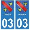03 Domérat ville autocollant plaque