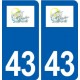 43 Le Monastier-sur-Gazeille logo autocollant plaque immatriculation ville