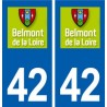 42 Belmont-de-la-Loire logo ville autocollant plaque stickers département
