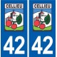 42 Cellieu  logo ville autocollant plaque stickers département