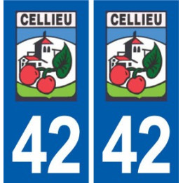 42 Cellieu  logo ville autocollant plaque stickers département