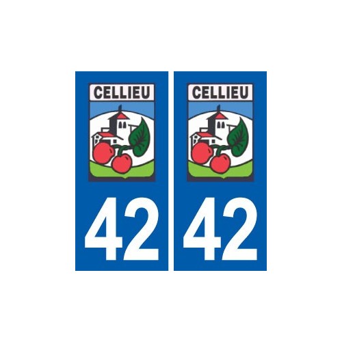 42 Cellieu  logo ville autocollant plaque stickers département