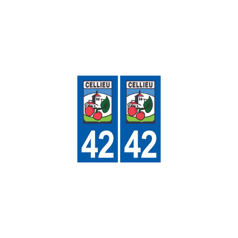 42 Cellieu  logo ville autocollant plaque stickers département