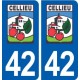 42 Cellieu  logo ville autocollant plaque stickers département