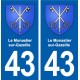 43 Le Monastier-sur-Gazeille escudo de armas de la placa etiqueta de registro de la ciudad
