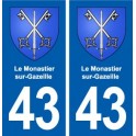 43 Le Monastier-sur-Gazeille blason autocollant plaque immatriculation ville