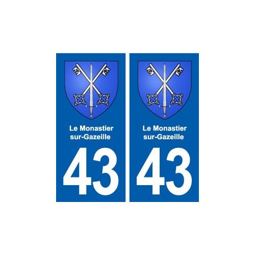 43 Le Monastier-sur-Gazeille blason autocollant plaque immatriculation ville