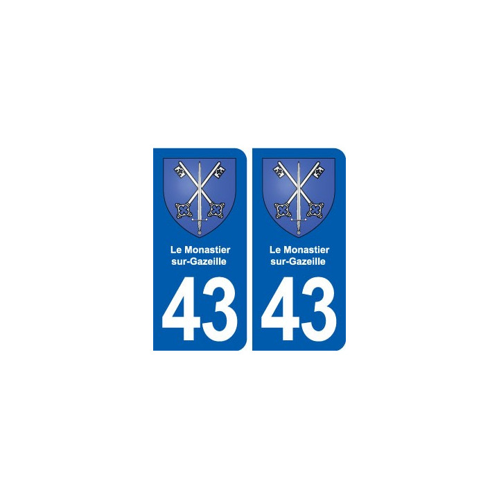 43 Le Monastier-sur-Gazeille blason autocollant plaque immatriculation ville